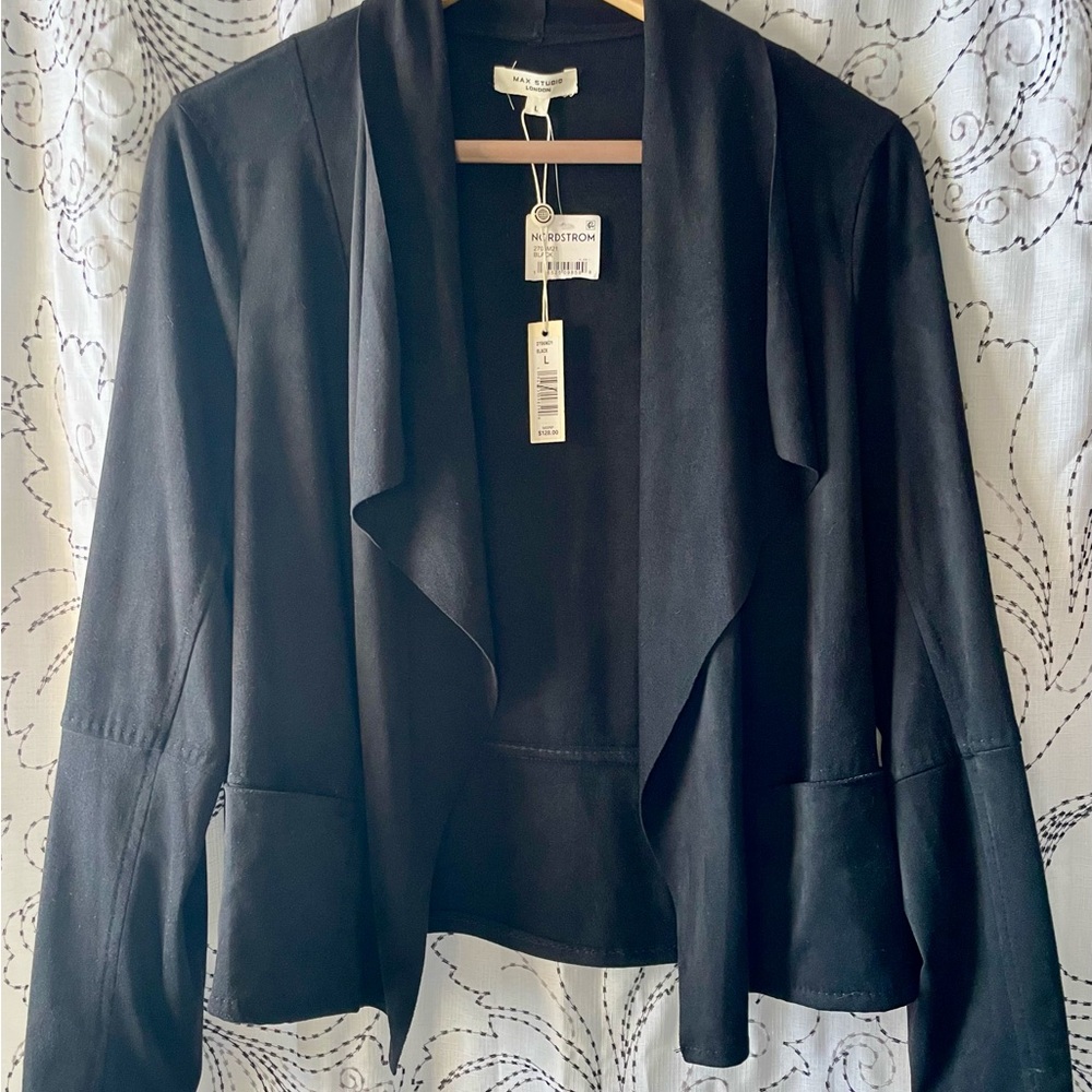 NWT! Max Studio Black Faux Suede Women's Jacket~Blazer